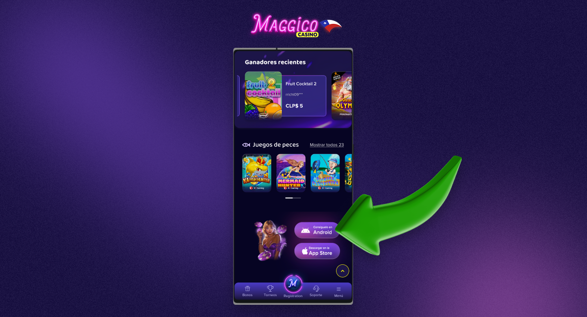 Visita el sitio web de Maggico y busca el botón para descargar la aplicación