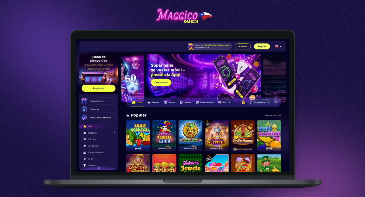 Visita el sitio web oficial de Maggico Casino