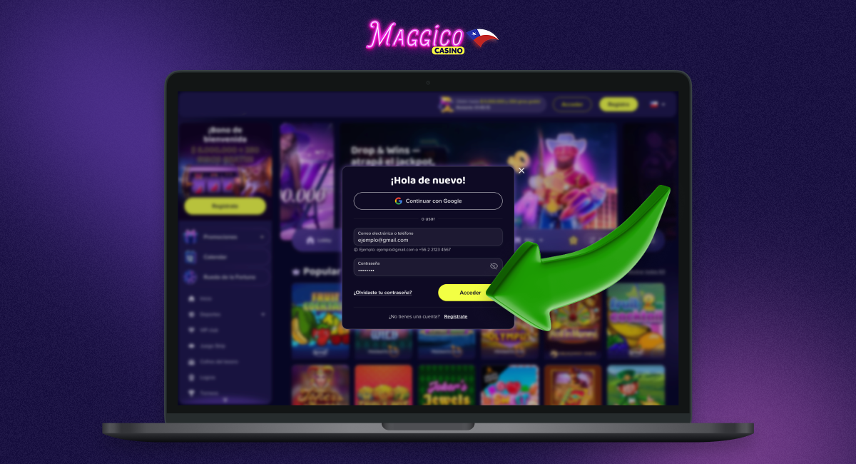 Confirma tu inicio de sesión en tu cuenta de Maggico Casino