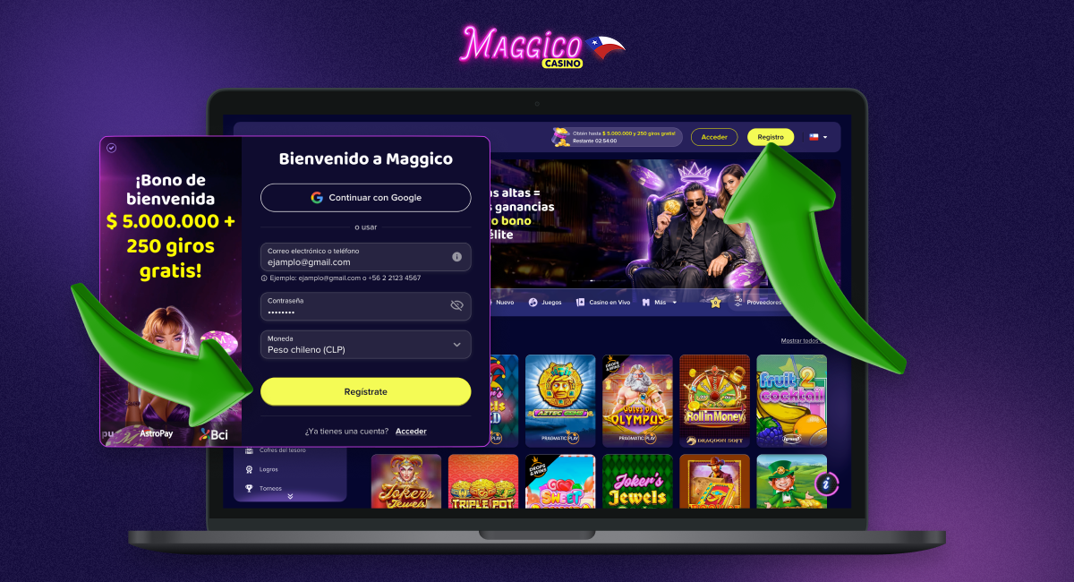 Proceso de registro en Maggico Chile