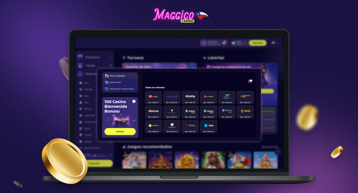 Depósitos y retiros en Maggico Casino Chile